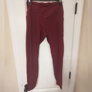 High-Waisted Leggings Cranberry Red